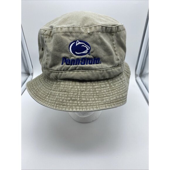 Penn State Nittany Lions Tan Khaki Bucket Hat Adult Cap Fishing Camp Cotton - Picture 6 of 10